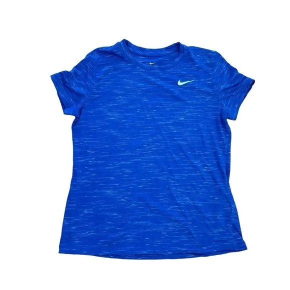 Nike Dri-Fit Blue Sport T-Shirt Short Sleeves Crew Neck Athletic Training Logo M - Picture 1 of 7